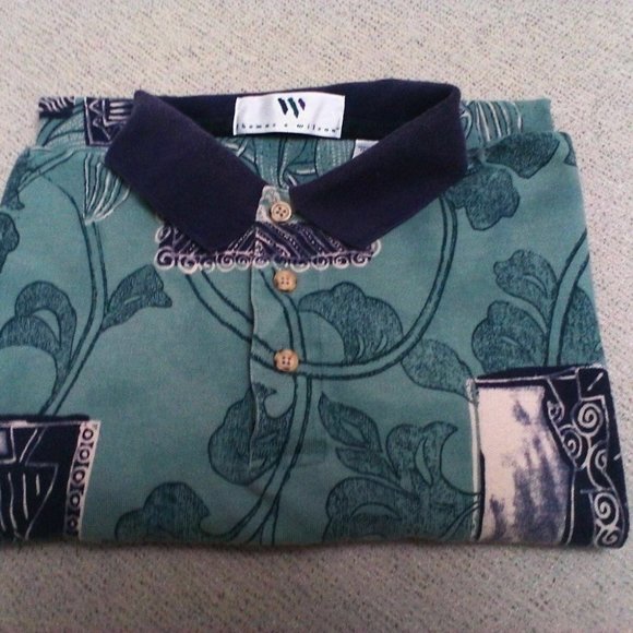 Thomas Wilson Men's Shirt Collar Polo Pullover S/S Cotton 3" Slits Size XL B&T - Picture 12 of 16